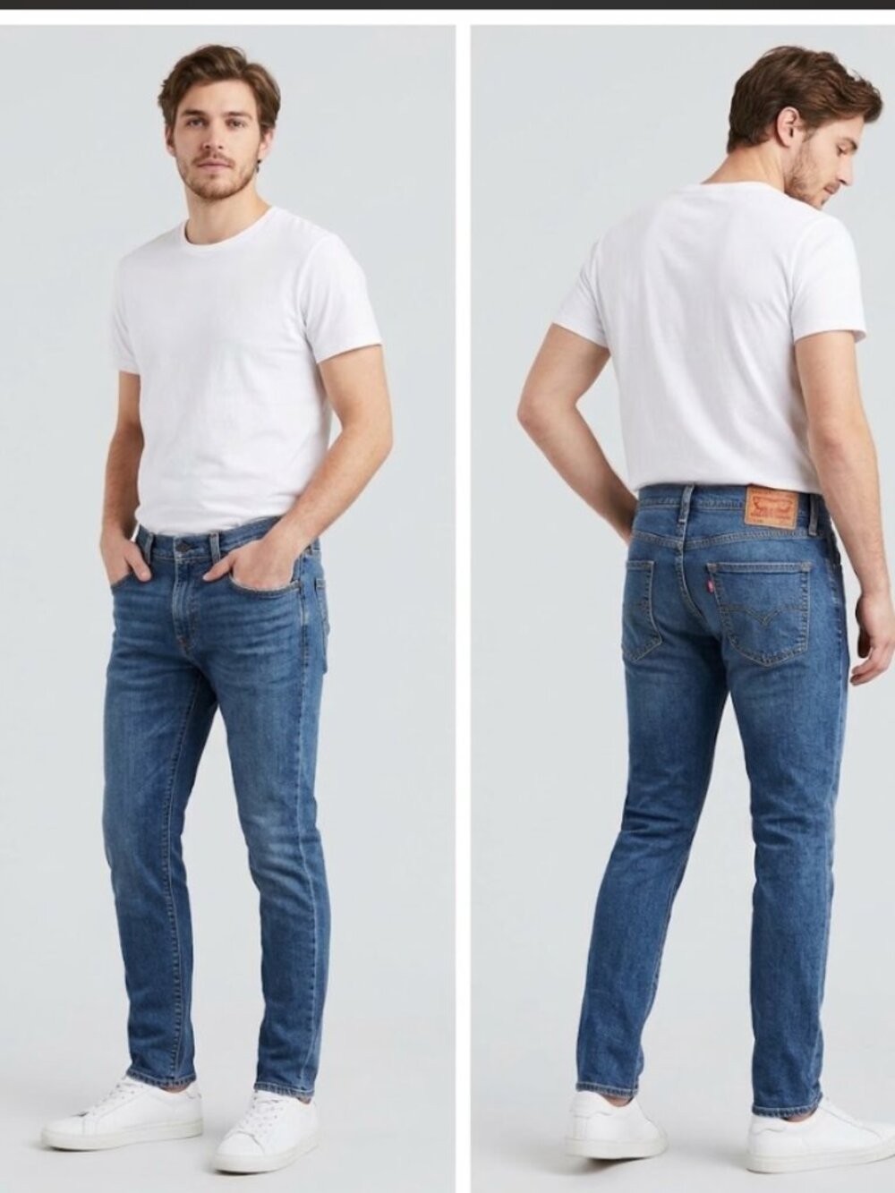 Levi's Men's Slim Fit Stretch Jeans – Medium Wash Red Tab Denim Pants W-30 L-30